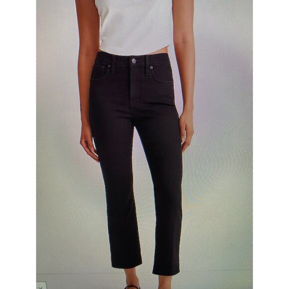 NWT Madewell Kickout Crop jeans 27 Black - Picture 1 of 9